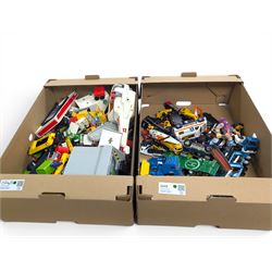 1970s and later Playmobil figures and accessories, refuse lorry and rescue helicopter and ...