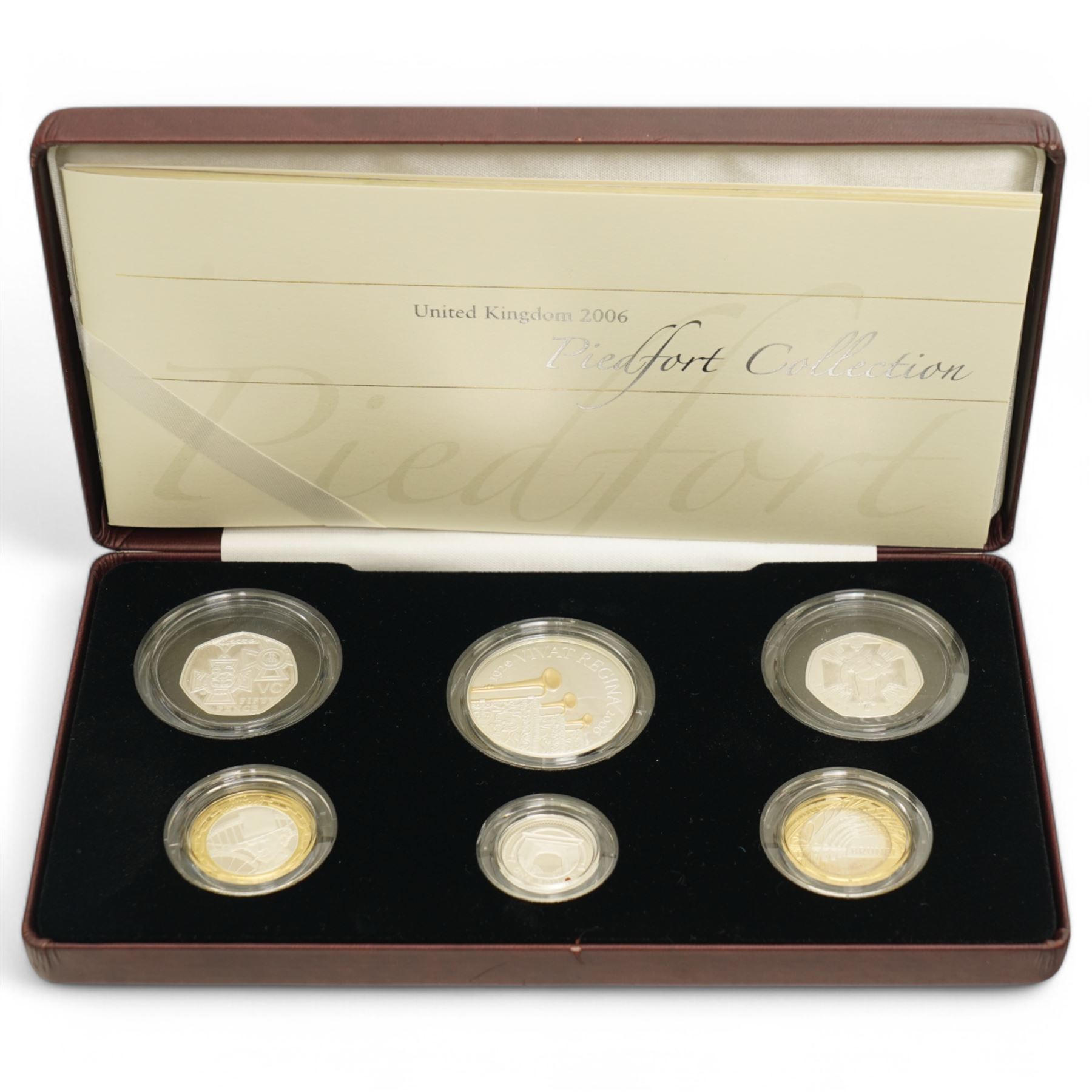 The Royal Mint United Kingdom 2006 silver proof piedfort six-coin collection, cased with certificate
