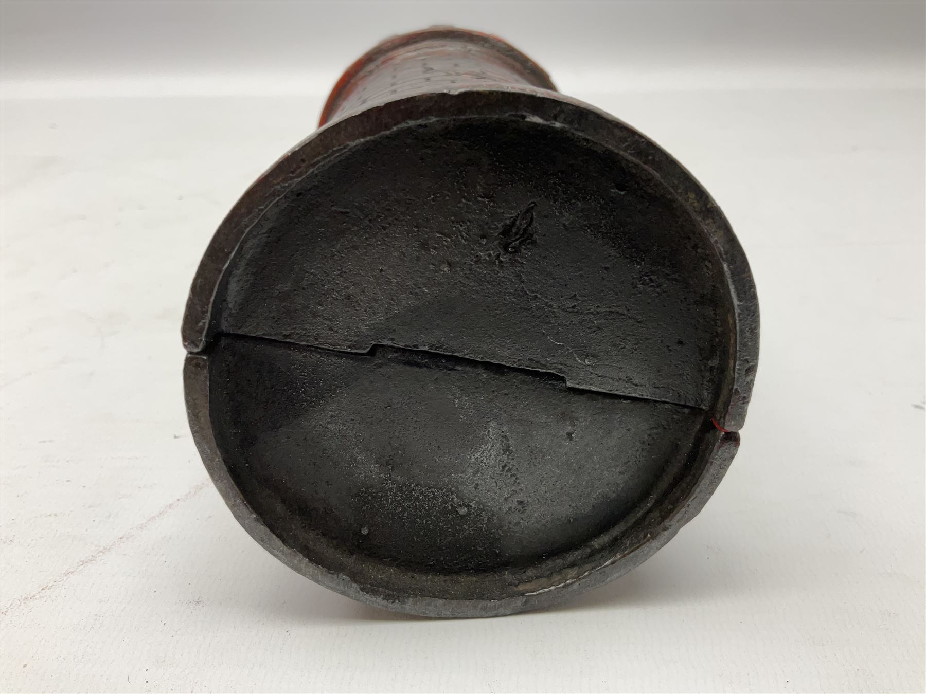 Late 19th century cast-iron mechanical money bank 'Giant in Tower' by John Harper & Co; reg.no.196844, patented 13th August 1892 H23cm