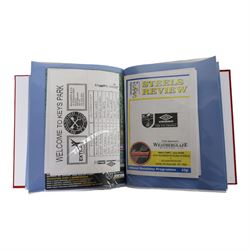 Comprehensive collection of approximately two hundred and twenty Scarborough FC football programmes for the 1999/00, 2000/01, 2001/02 and 2002/03 seasons, all filed within eight dedicated Scarborough FC red Home and Away binders