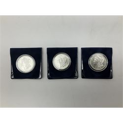Three United States of America Morgan Dollars, dated 1880, 1881 and 1883