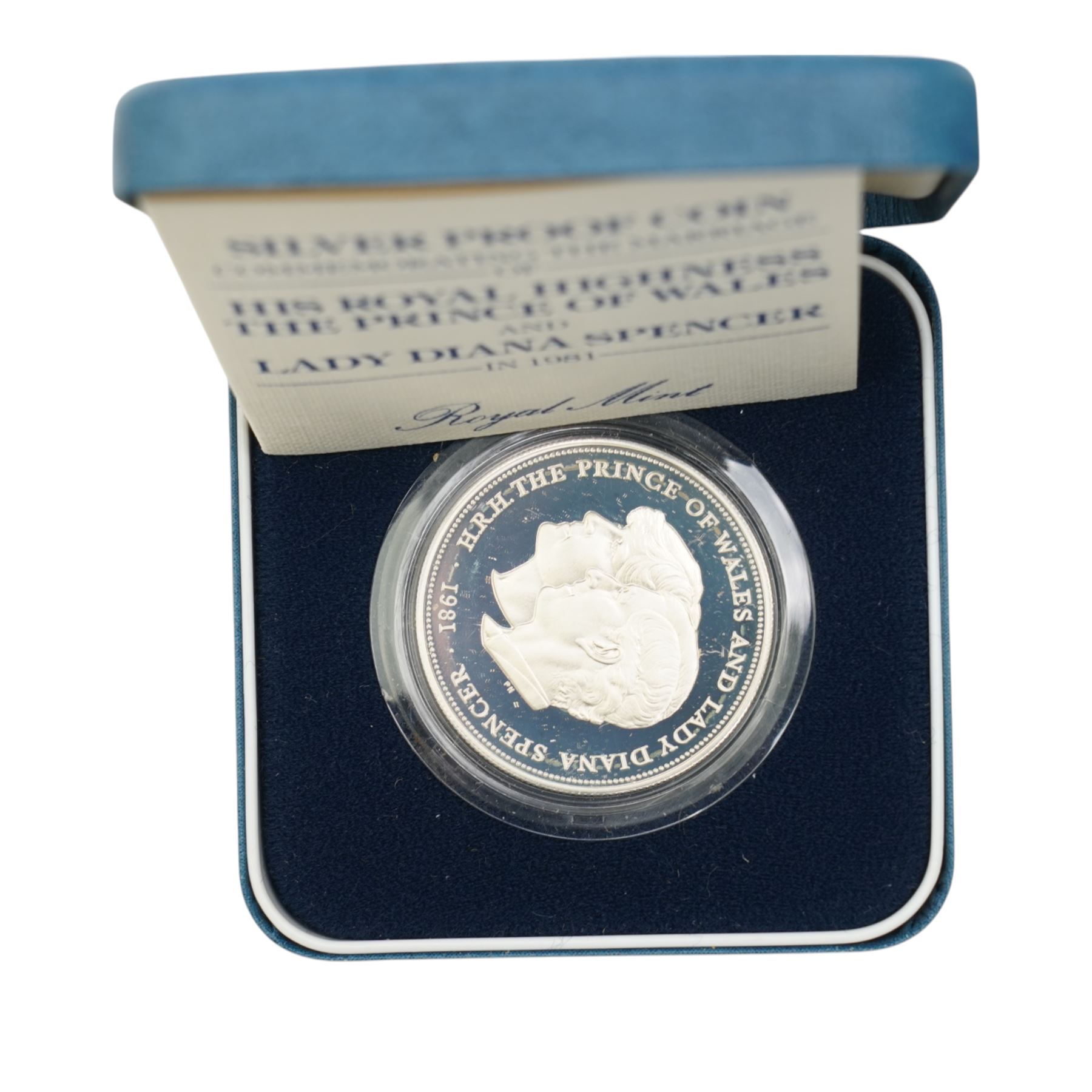 Approximately 860 grams of Great British pre-1947 silver coins, two Royal Mint United Kingdom 1981 'Commemorating The Marriage Of His Royal Highness The Prince Of Wales And Lady Diana Spencer' silver proof crown coins, commemorative crowns, and further pre-decimal coins
