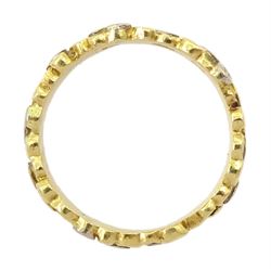 18ct white and yellow gold textured band, London 1973