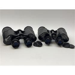 Two pairs of binoculars, Stellar binoculars in case and Tasco binoculars model 306 in case. 