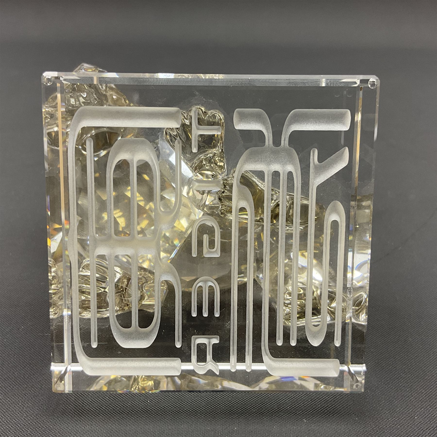 Two Swarovski Crystal Signs of the Zodiac figures, comprising horse and tiger, together with Zodiac dragon holding the flaming pearl, largest H11cm 