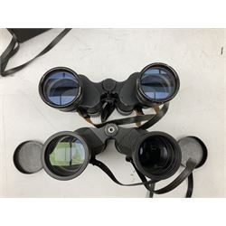 Eleven cased pairs of binoculars, to include Omiya 8x30, Tasco, Esde-Optik 8x40 Weitwinkel, Chinon 10x50 Field. Aico Rapide 8x30, Astralite zoom 6x- 14x32, etc