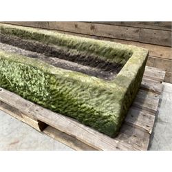Large 19th century rectanglar stone trough 