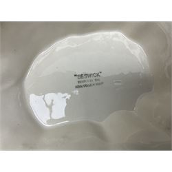 Seven Beswick Beatrix Potter figures, comprising Sally Henny Penny, Johnny Town-Mouse, Mrs Tiggy-Winkle, Mrs Tittlemouse, Tom Kitten, Pig-Wig and Squirrel Nutkin, together with a Beswick tree trunk display stand, stand L30cm