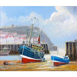 Jack Rigg (British 1927-2023): 'Summer Day - Spring Tide' - Kirkcaldy Trawler and Coble in...