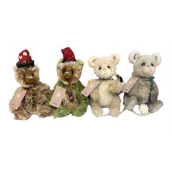 Four limited edition Charlie Bears, comprising Fezziwig 79/600, Marley 431/600, Mr Cobbler 112/1200, and Mr Cuddlefluff 521/1200, each designed by Isabelle Lee, from the Minimo Collection, all with tags 