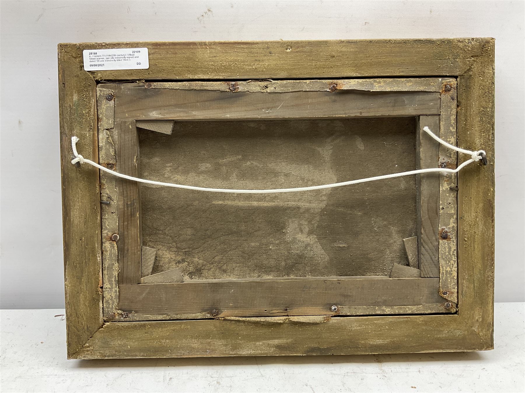 Alfred Henry Vickers (British 1853-1919): Village Street Scenes, pair oils indistinctly signed and dated '09, one indistinctly titled 19cm x 29cm (2) 
Notes: Previously Lot 142 Autumn Art 2021