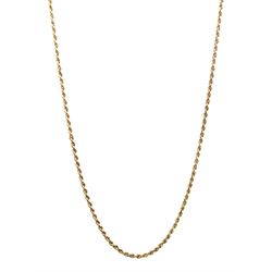 9ct gold rope twist chain necklace, London import mark 1986