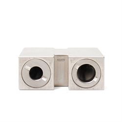 Hermès - ‘H’ pencil sharpener, brushed palladium-tone metal, with black leather-covered pencil, two original boxes and booklet