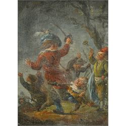 English School (17th century): Sir Jeffrey Hudson Leading a Regiment of Children, oil on o...