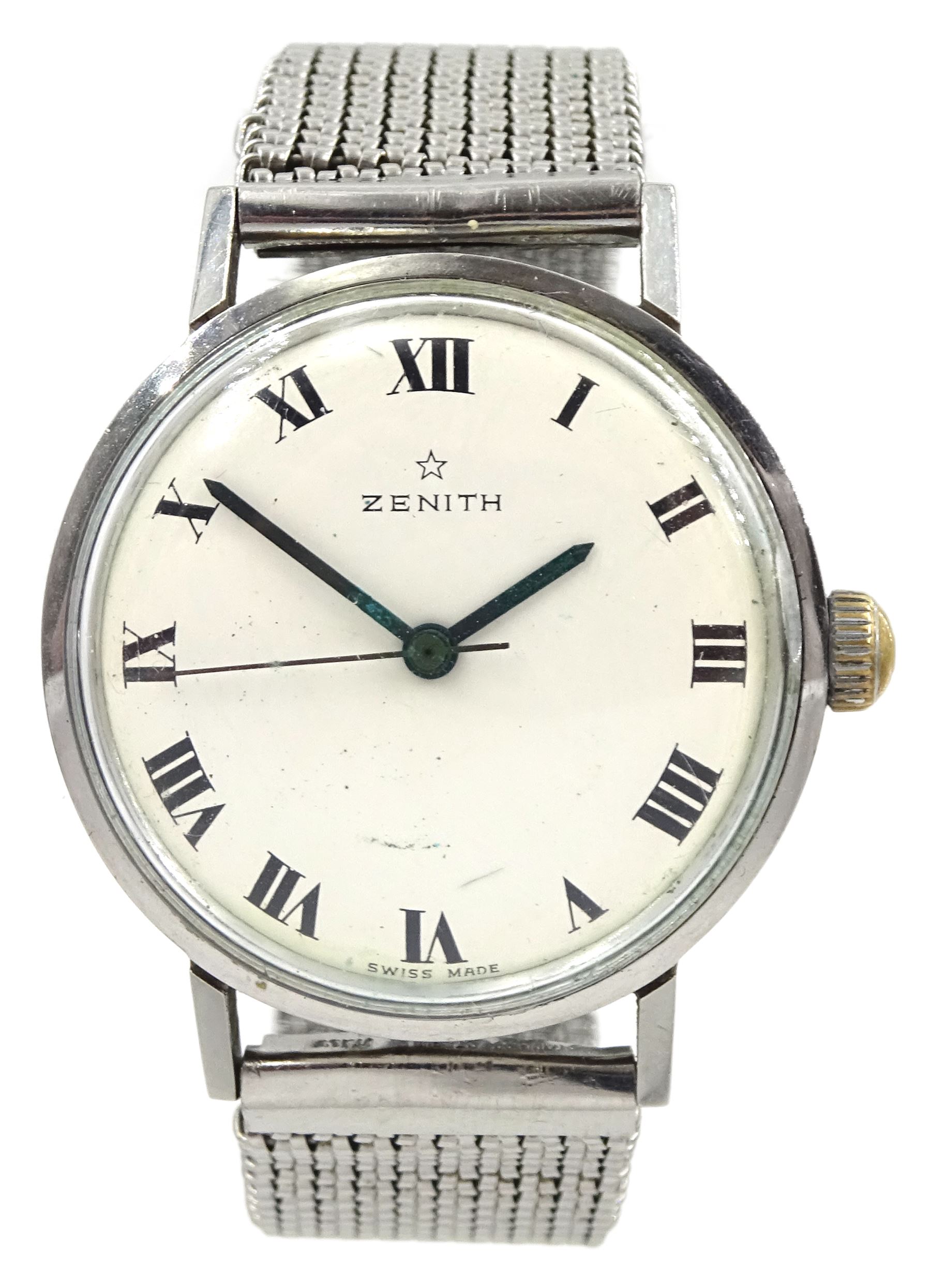 Zenith stainless steel gentleman's manual wind wristwatch