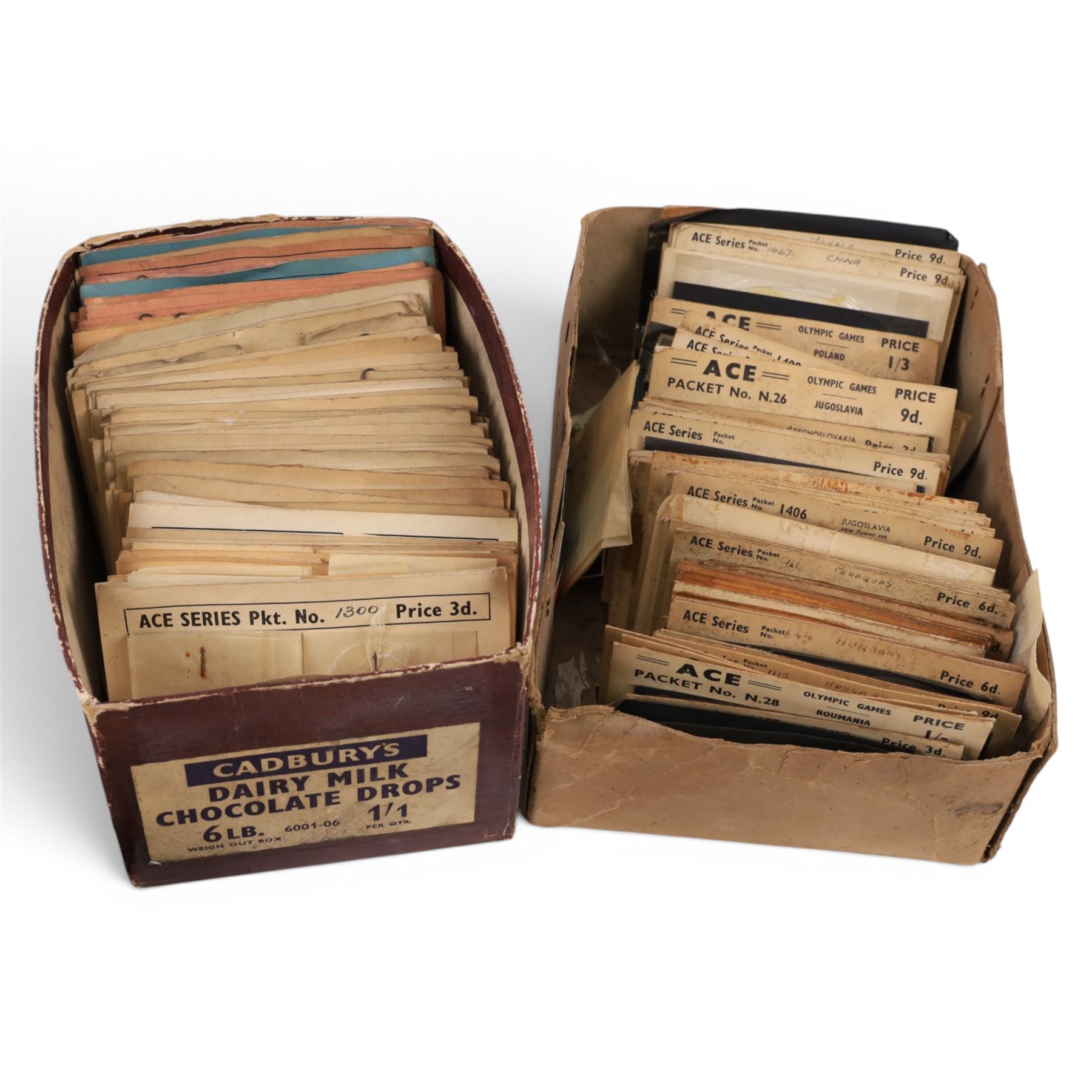 World stamps, some early 20th century and later, on ACE packets and loose