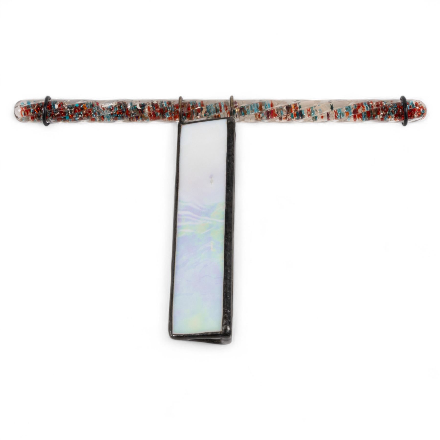 Mid 20th century glass wand kaleidoscope, the viewfinder with leaded glass panels, H28cm