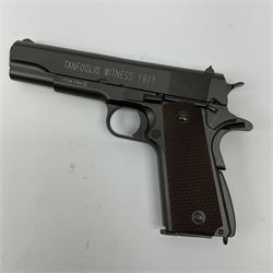 Tanfoglio CO2 semi-auto .177 - 4.5mm Witness 1911 pistol, serial no.20519509, L25cm overall, boxed with quantity of ball bearings, CO2 cartridge and instructions