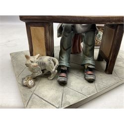 Two Capodimonte figures, comprising The Watchmaker by Curiase and Tramp Seated on a Bench, created by D.Bonalberti, tallest example H24cm