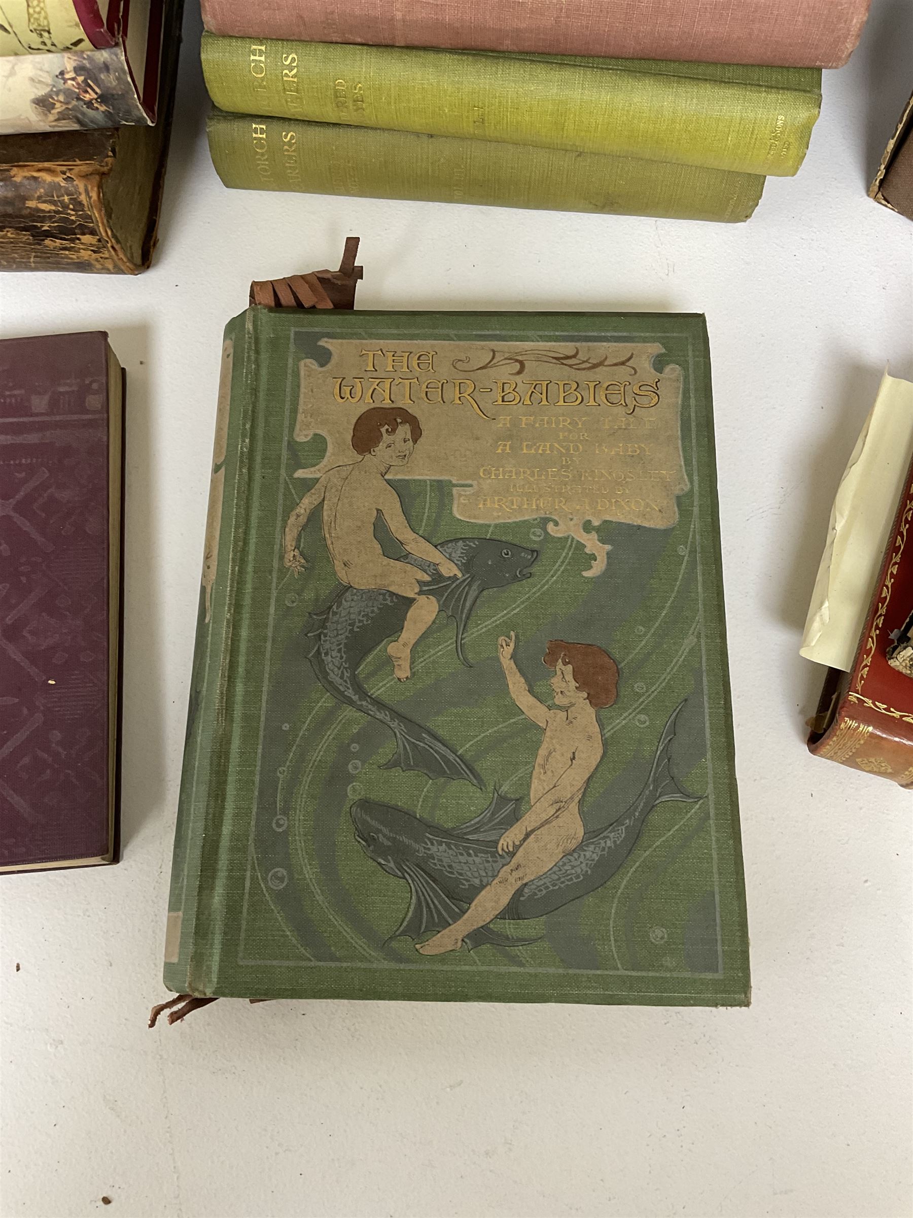 Kingsley, Charles; The Water-Babies, with coloured plates illustrated by Arthur A. Dixon, published by Ernest Nister, together with other predominantly cloth bound books including Shakespeare, Charles Dickens, Emerson’s Mechanics, etc