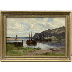 William Dalglish (Scottish 1860-1909): Campbeltown Boats at Rest, oil on canvas signed 39cm x 60cm 
Provenance: private collection, purchased James Alder Fine Art, Hexham; with McTear's Glasgow 15th May 2014 Lot 1645