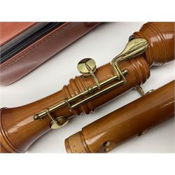 Yamaha model no.YRT-43 three-piece tenor baroque recorder; in fitted case