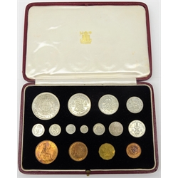  Great British King George VI 1937 specimen coin set, complete fifteen coin set, in original case   