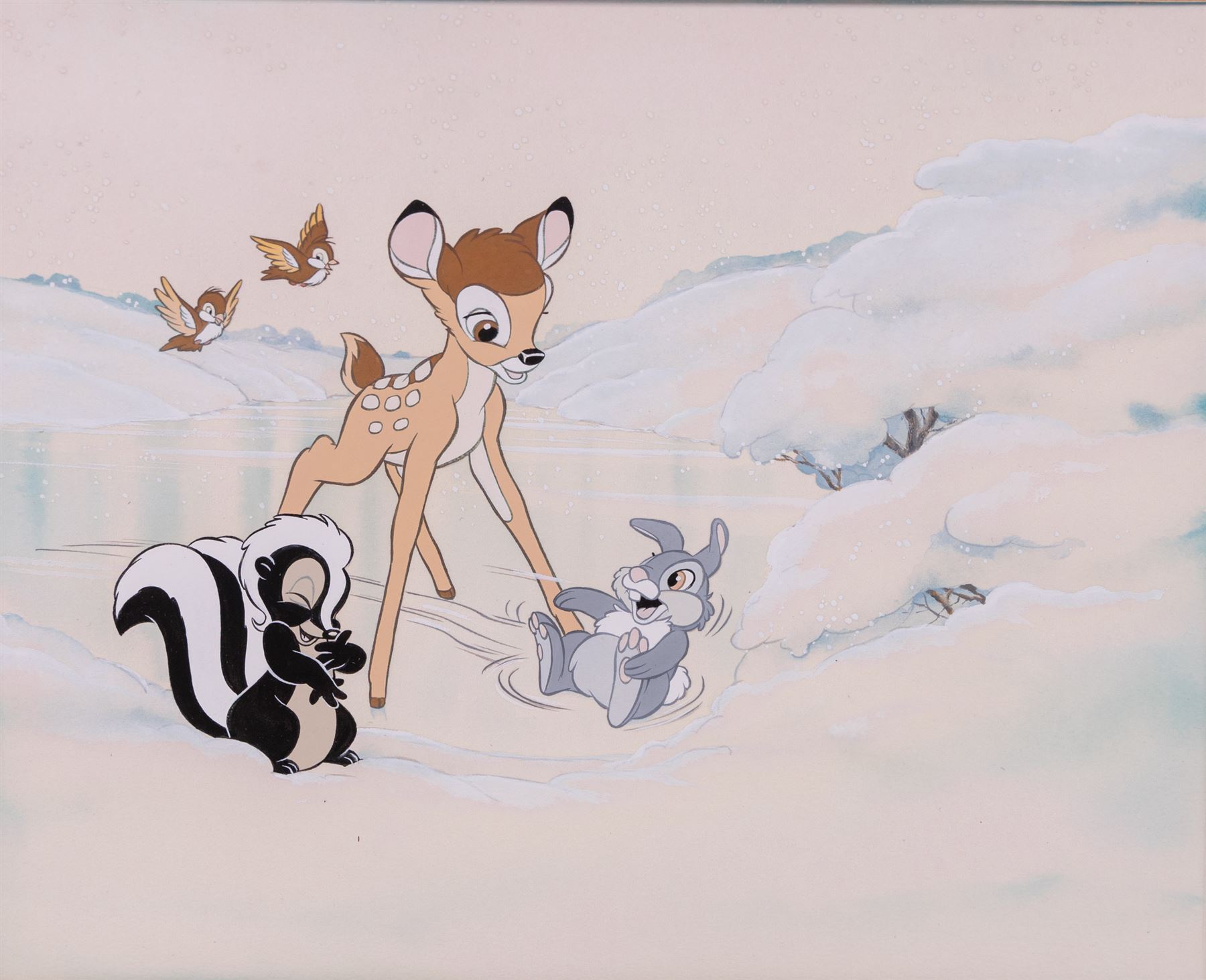 Disney Interest - Contemporary School (21st Century): Bambi on Ice, gouache unsigned 23cm x 28cm