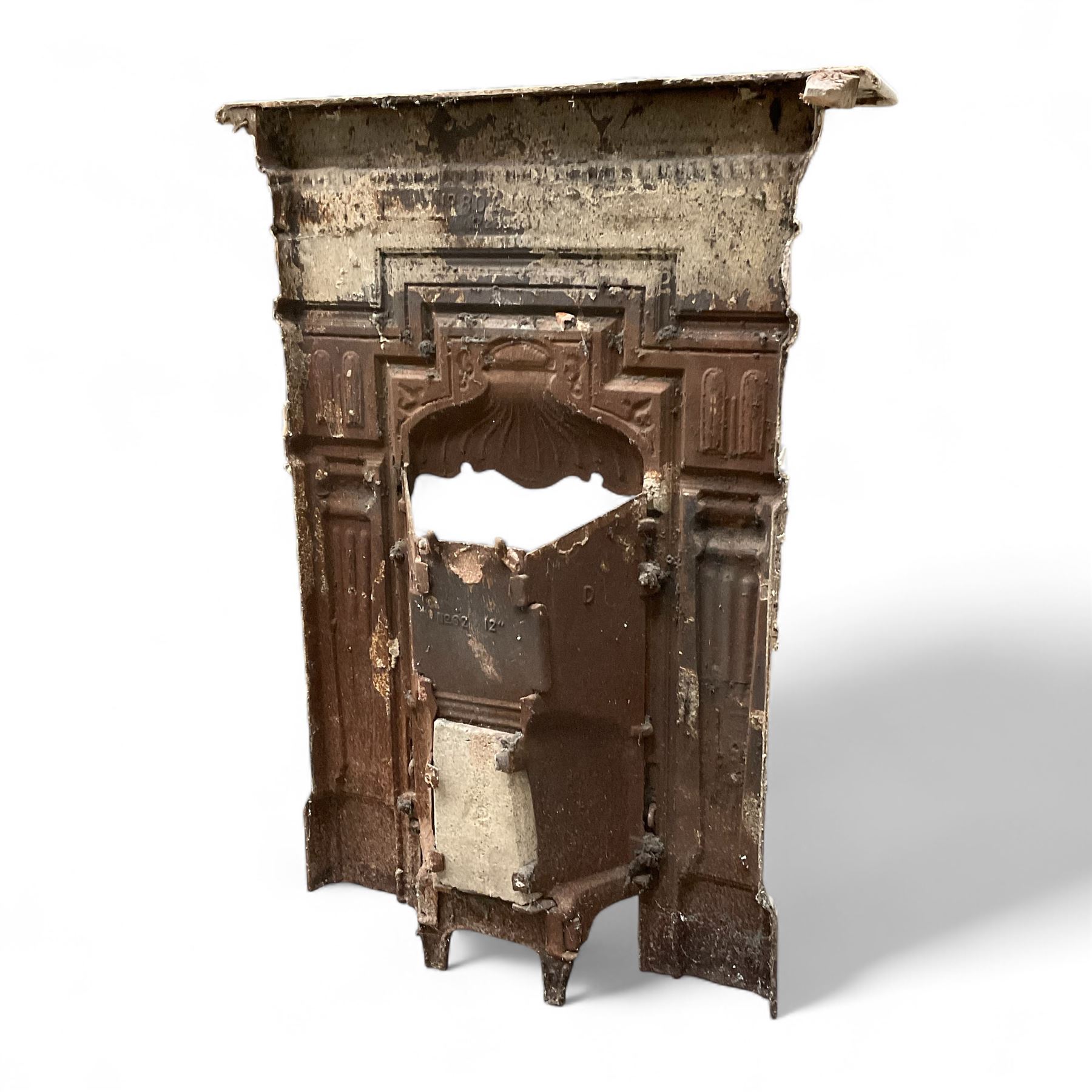 Two Victorian small cast iron fireplaces in a white finish