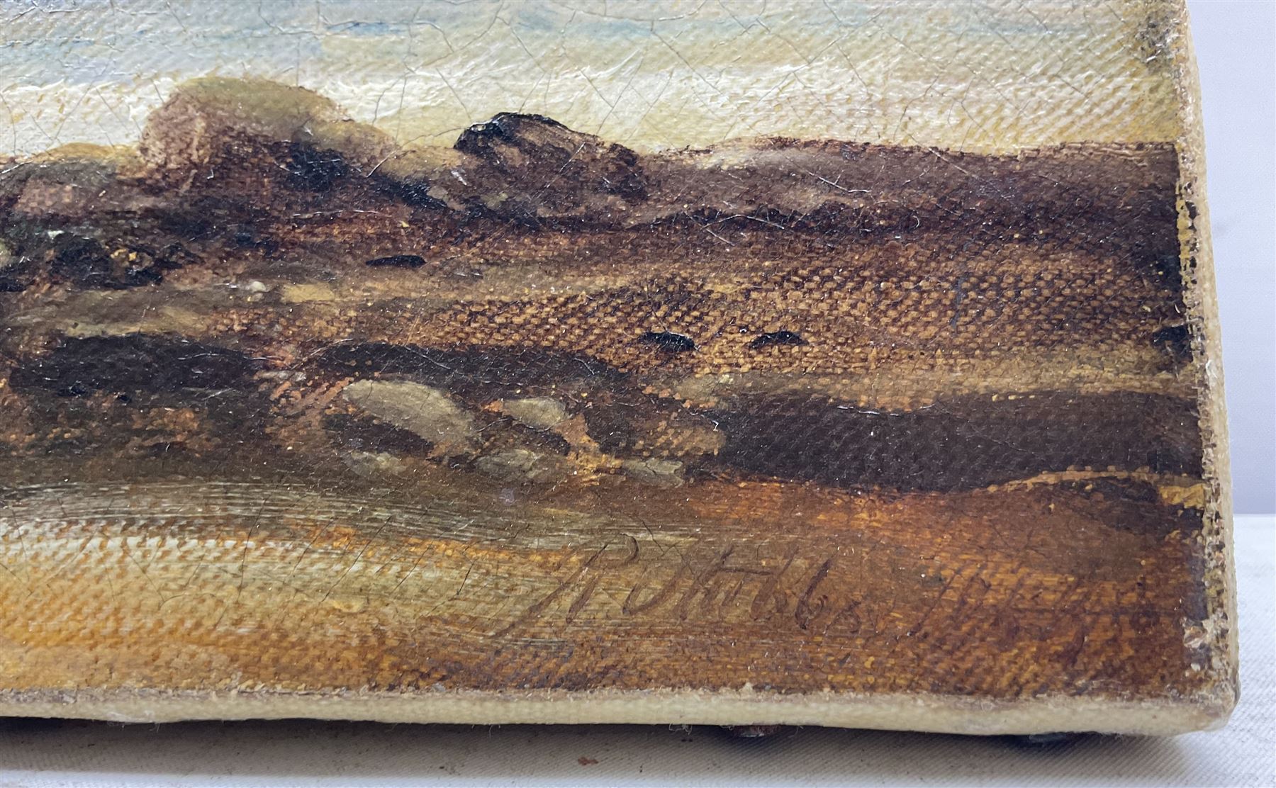 Ralph Reuben Stubbs (British 1824-1879): Scarborough from Cornelian Bay, oil on canvas signed and dated 1858, titled signed and dated on the stretcher 22cm x 33cm (unframed) 
Provenance: private collection, purchased David Duggleby Ltd 3rd March 2014, Lot 200