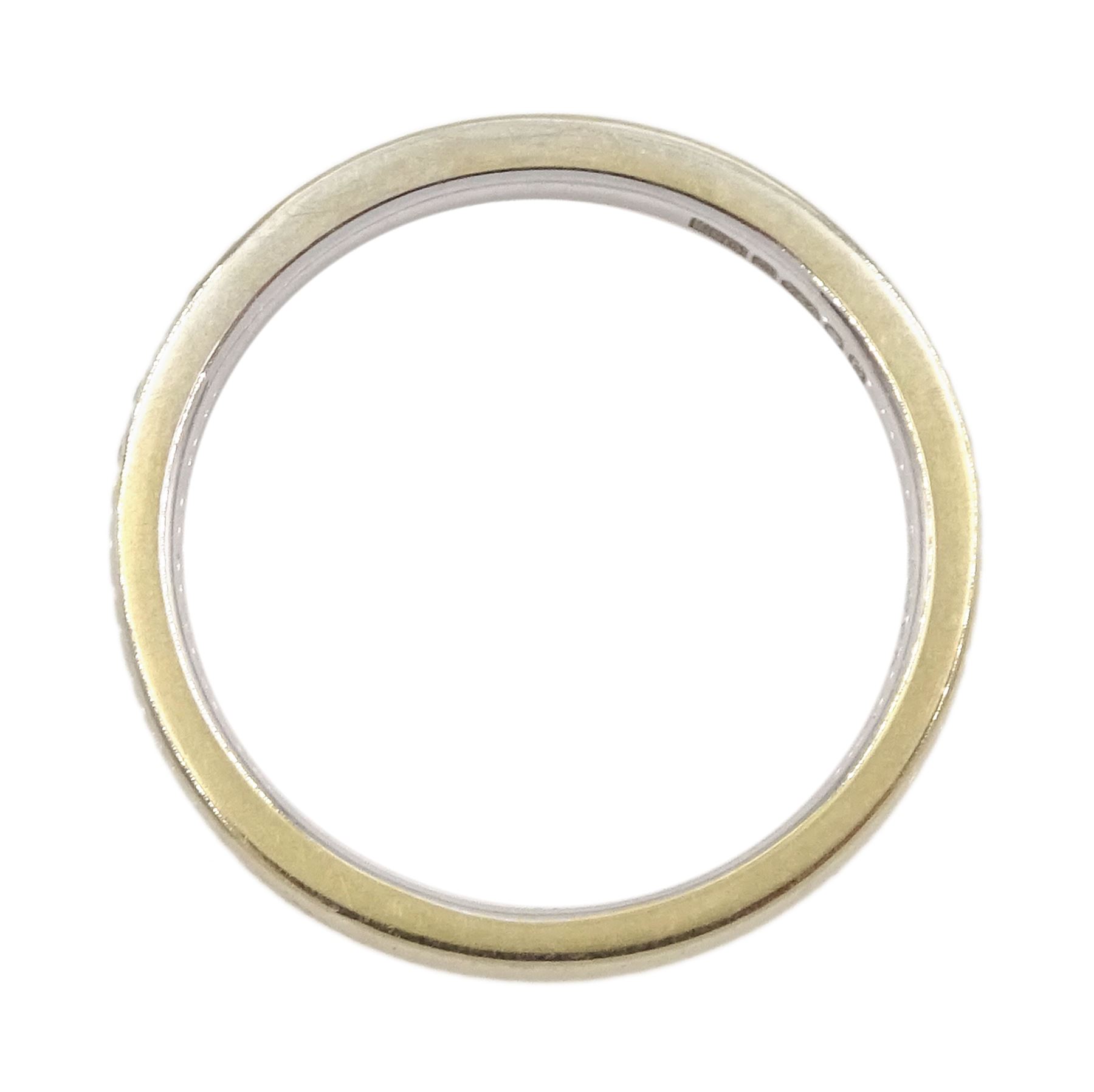 18ct white gold channel set diamond half eternity ring, London 2014