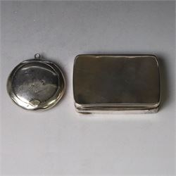 Edwardian silver compact, of circular form with mirror to interior, engraved with name to ...