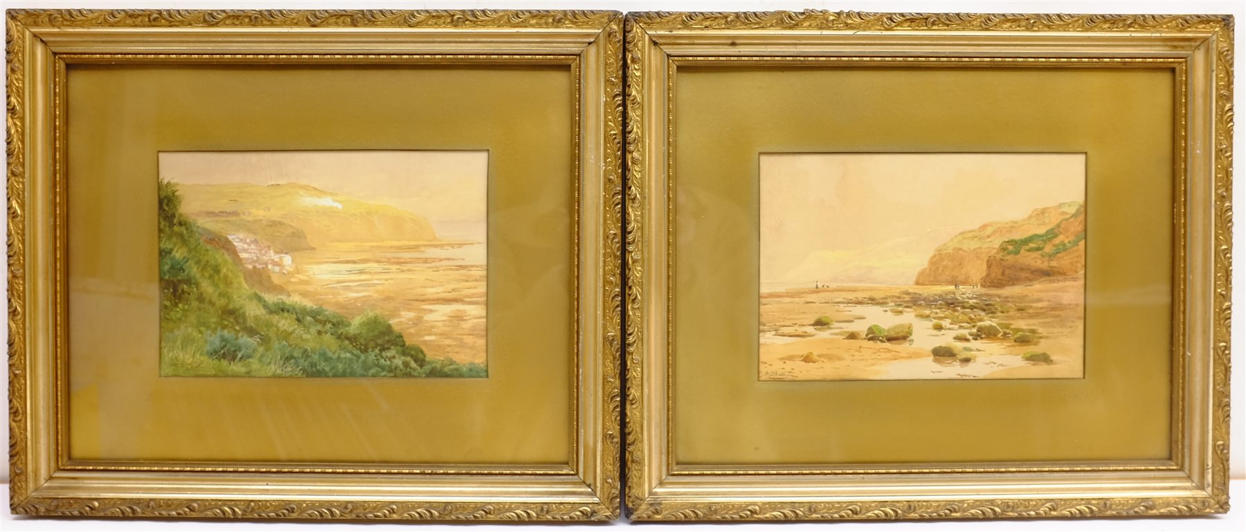 Arthur Blackburn (British 1853-1925): Robin Hoods Bay  from the North and South, pair watercolours signed 17cm x 24cm (2) 