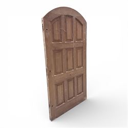 Oak nine-panel door with arched top