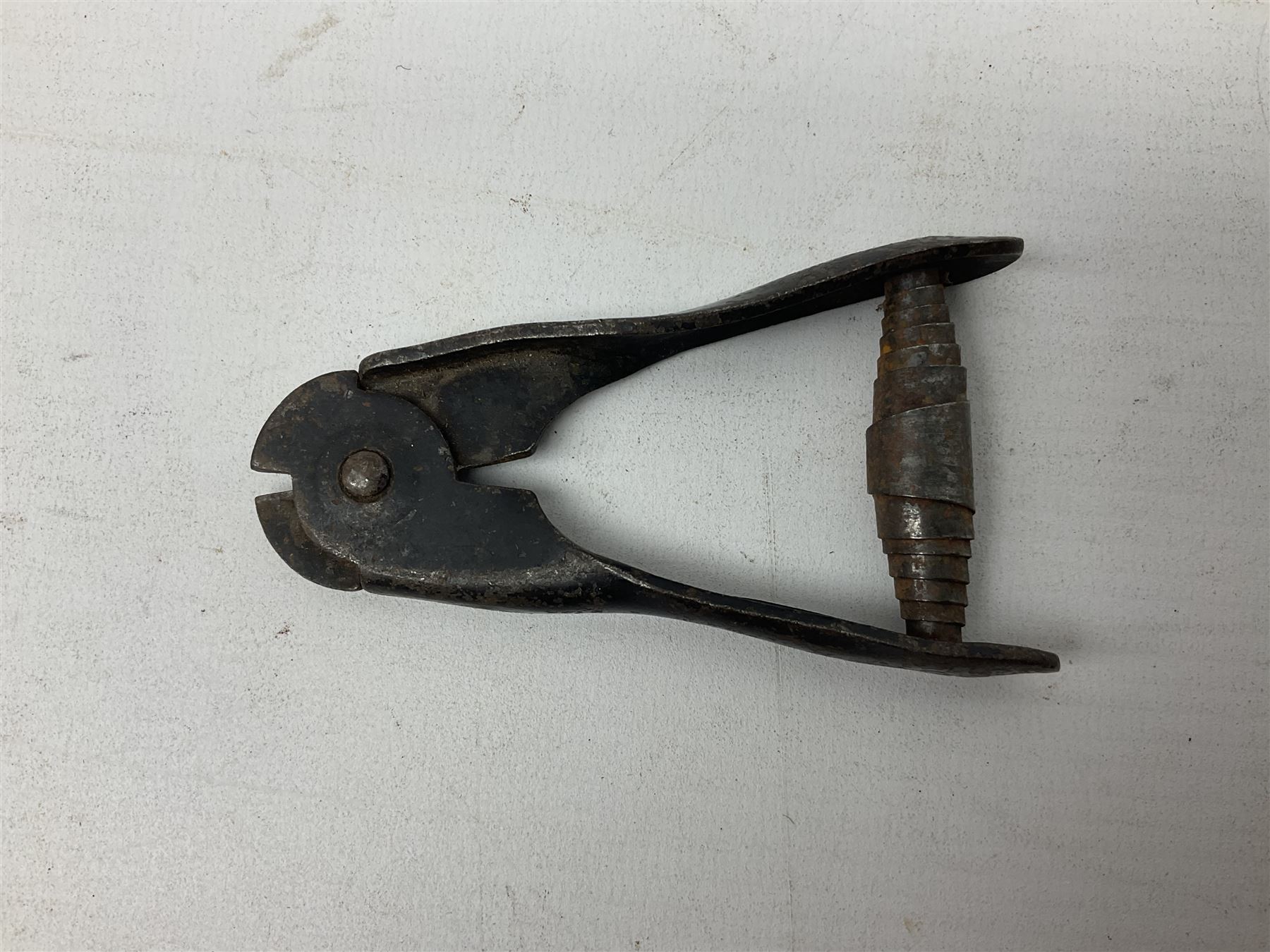 Military interest - Pair of SOE wire cutters by H Brindley; Needle dagger with triform blade 15.5cm; Iron key with secret message compartment; ‘Pill box’ telescope; Wire cutters; Field Engineering and Mine Warware pamphlet No. 7, Booby Traps (6)