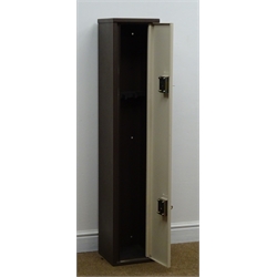  Metal gun cabinet, double lock hinged door, W26cm, H130cm, D26cm  