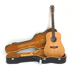 Ayers DSRL acoustic guitar designed by Gerard Gilet, rosewood back and sides and a spruce top rosewood bridge, in carrying case