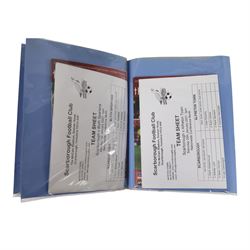 Comprehensive collection of approximately two hundred and thirty Scarborough FC football programmes for the 2003/04, 2004/05, 2005/06 and 2006/07 seasons, all filed within eight dedicated Scarborough FC red Home and Away binders