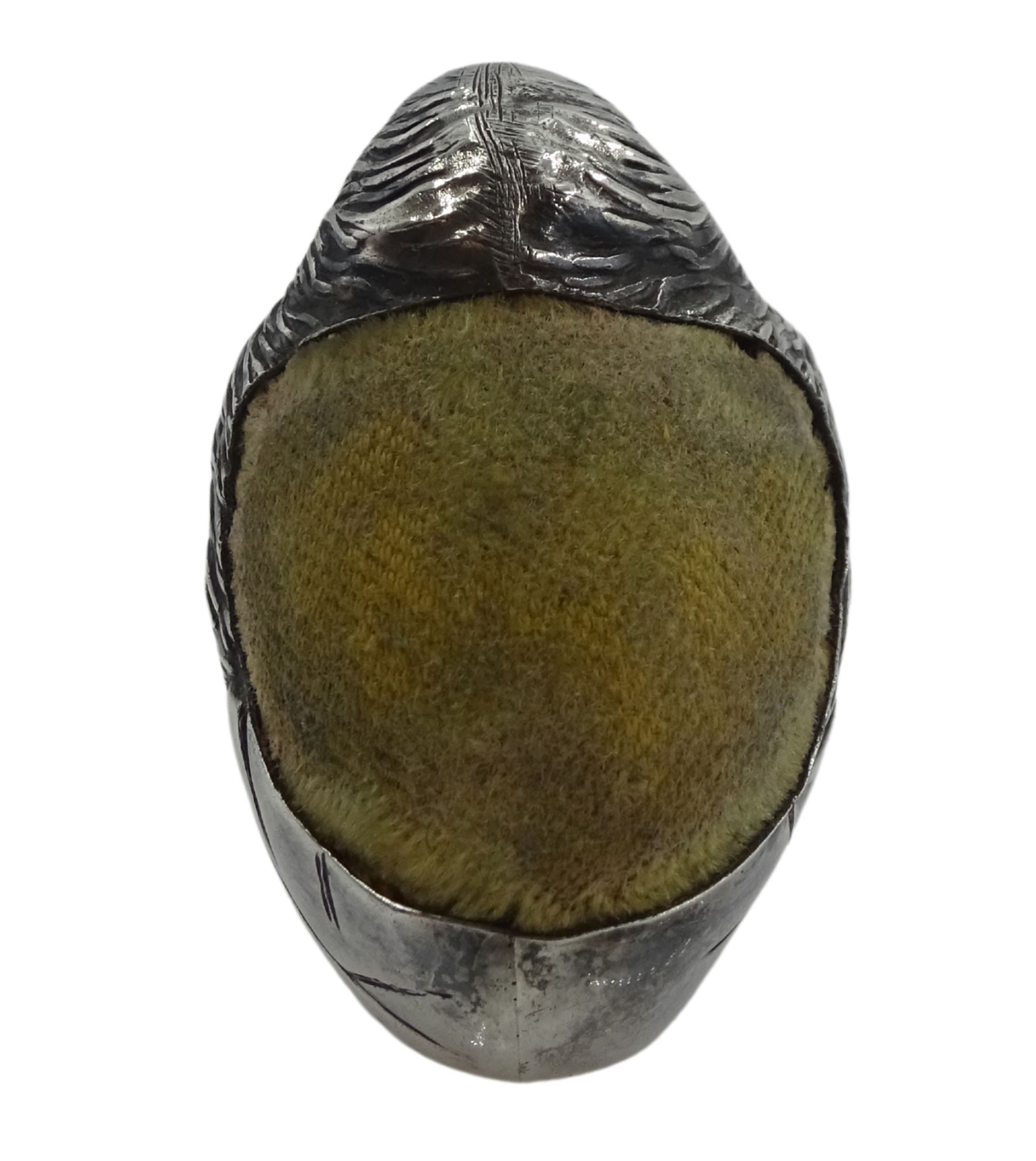 Edwardian silver chick pin cushion, Rd No. 475678 by Sampson Mordan & Co, Chester 1907