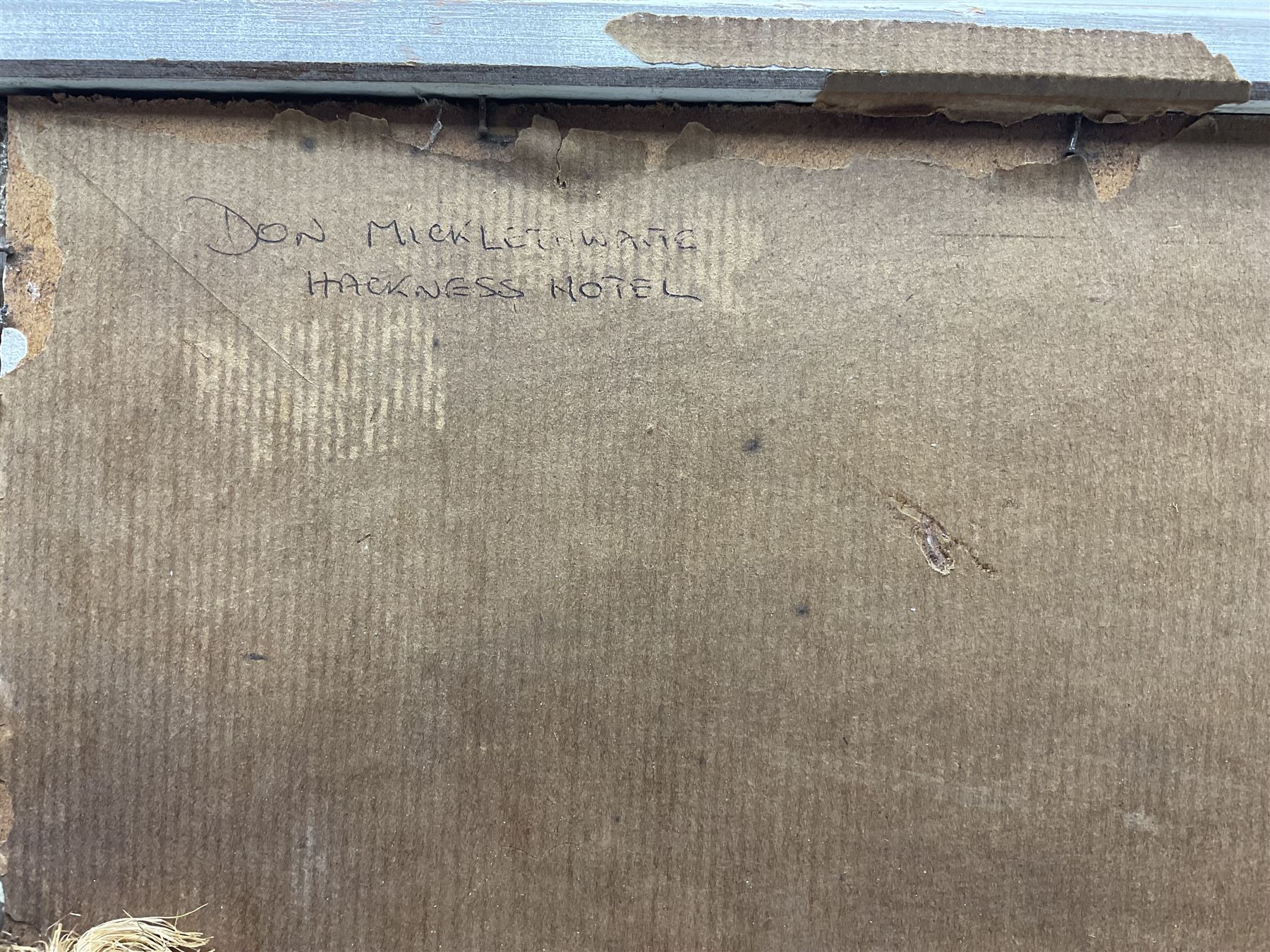 Don Micklethwaite (British 1936-): The Everley Hotel - Hackness, oil on board signed, titled verso 41cm x 60cm