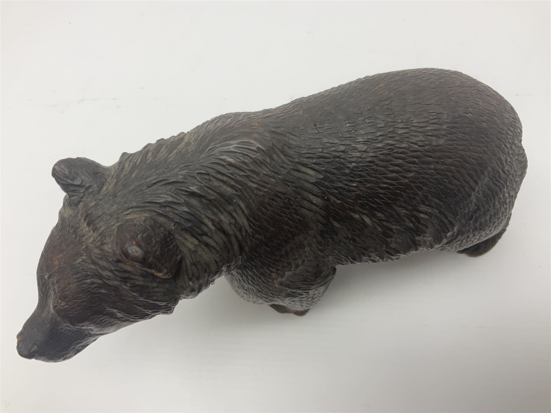 Black forest style carved wooden bear, H12cm
