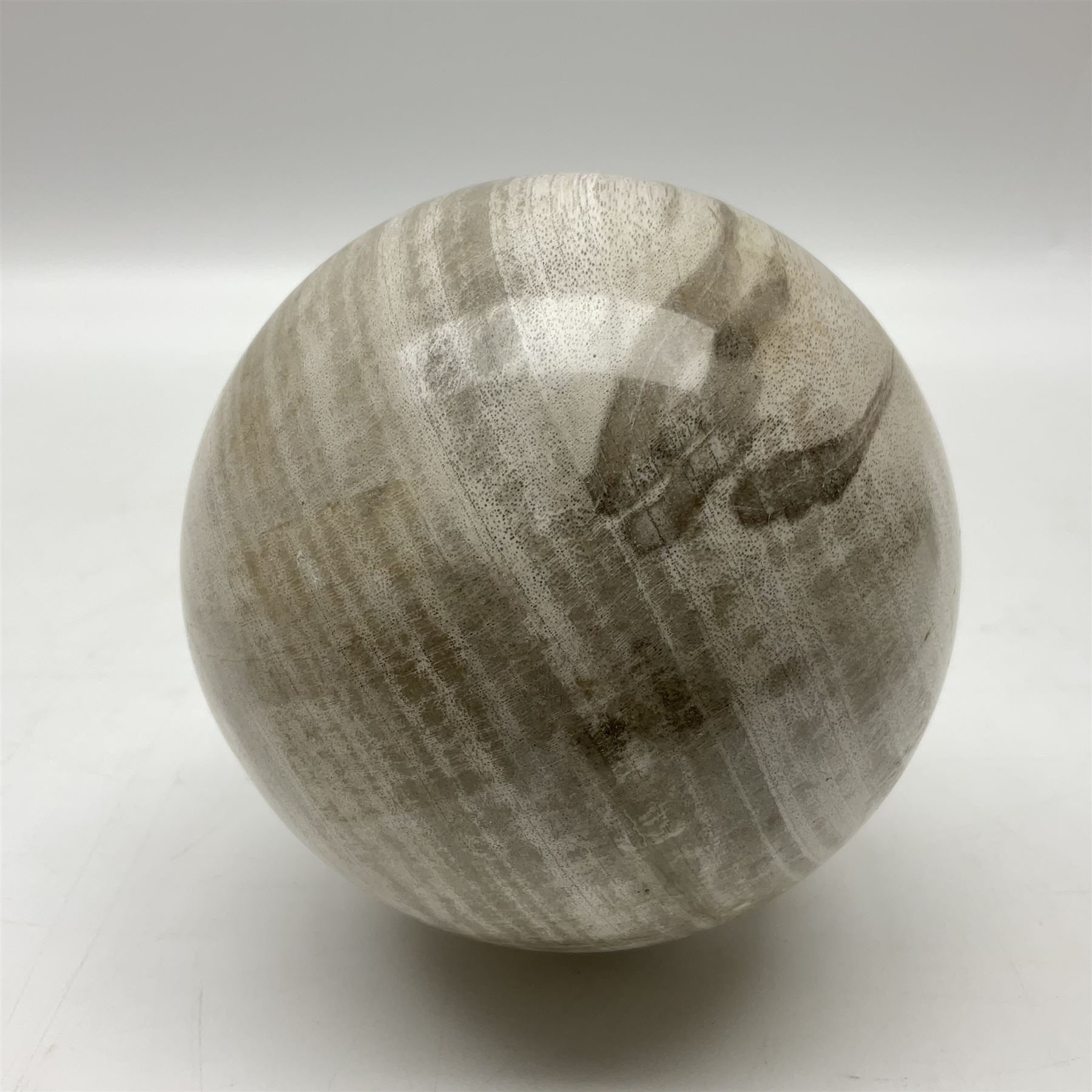 Fossil wood sphere, age; Miocene period, location; Indonesia, D12cm