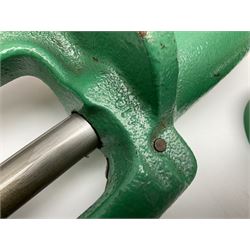 RCBS single station loading press with shell holder and powder funnel; and boxed Lee Powder Measure Kit