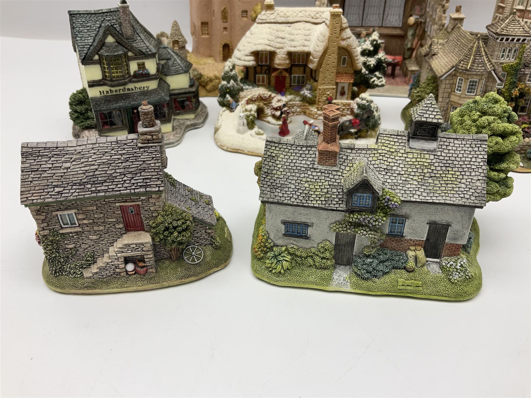 Ten Lilliput Lanes, to include Sleigh Bells, Short Back and Sides, Crook Hall Gardens, Loch Ness Lodge, Le Petit, etc, nine with original boxes  (10)