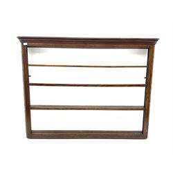 20th century oak three tier plate rack, rounded corners