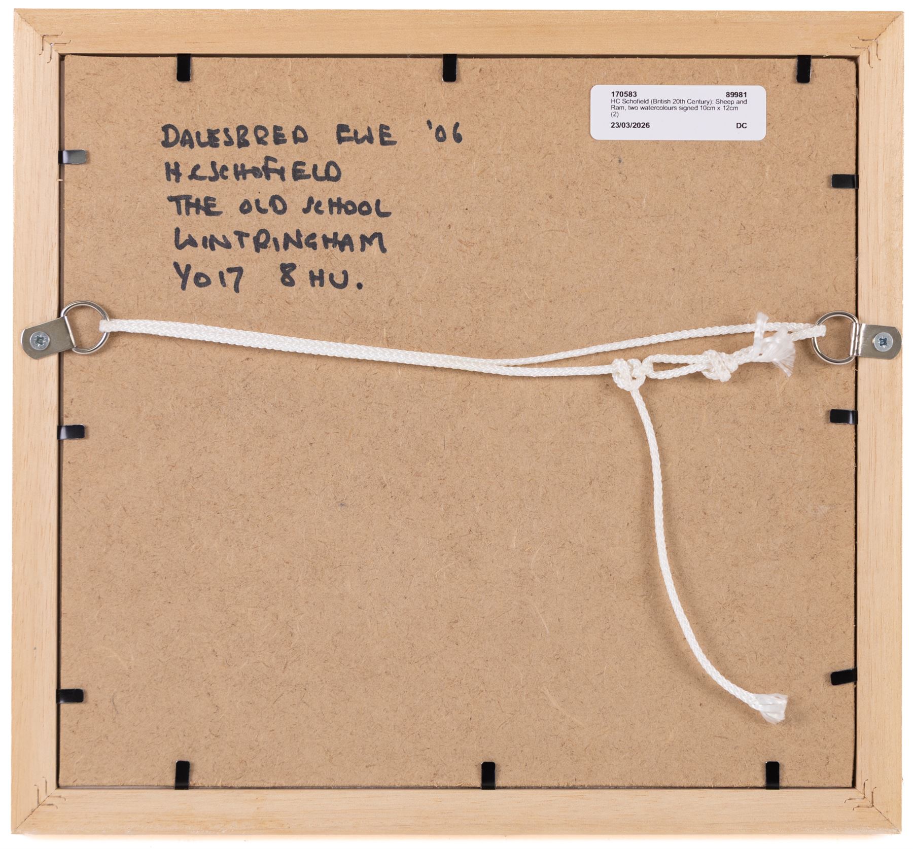 HC Schofield (British 20th Century): Sheep and Ram, two watercolours signed 10cm x 12cm (2)