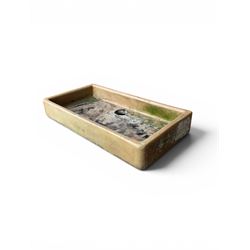 Victorian glazed terracotta shallow sink, rounded top and corners