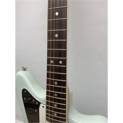 Fender Jaguar electric guitar, American Custom Shop vintage re-issue, probably in seafoam green, with tremolo arm, serial no.V1317106, L101cm; in American G&G Fender fitted hard case with paperwork