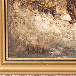 Harden Sidney Melville (British 1824-1894): The Logging Cart, oil on canvas signed 39cm x 60cm (2)