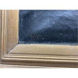 Cecil Ross Wheatley (British 1892-1967): The Lawyer's Bill, oil on canvas signed and dated 1912, label verso 50cm x 75cm